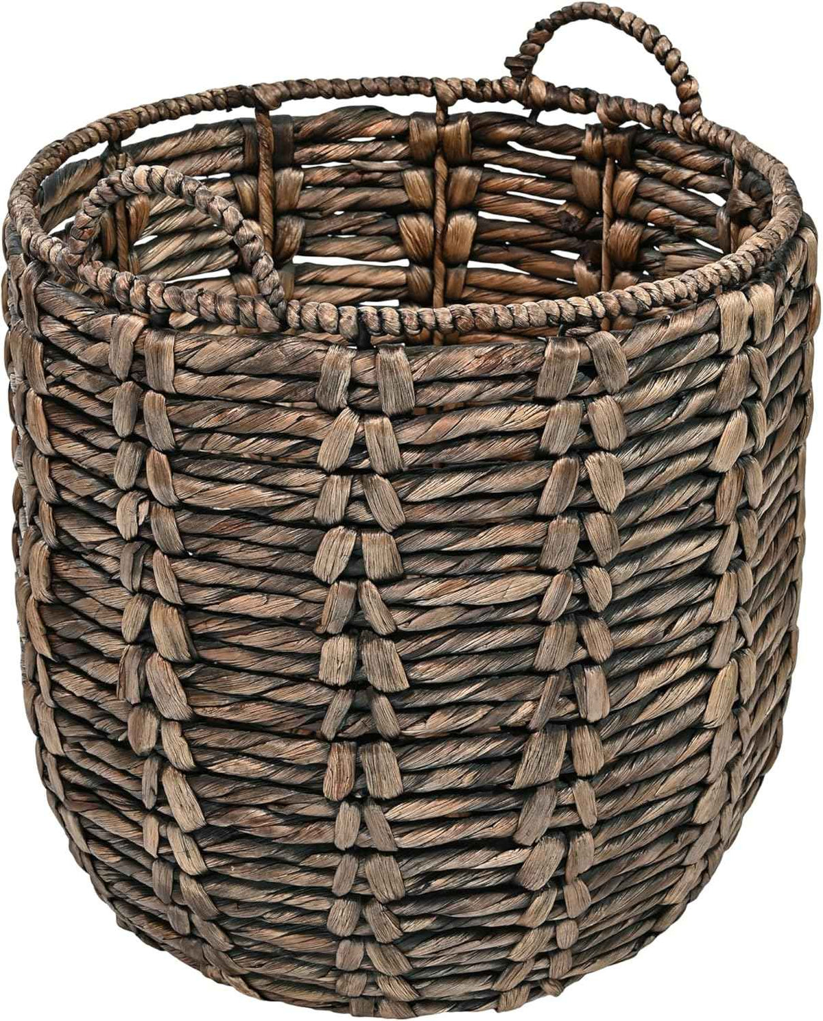 happimess BSK1003B Laurel 19.49" Bohemian Handwoven Abaca Hamper Basket with Handles,