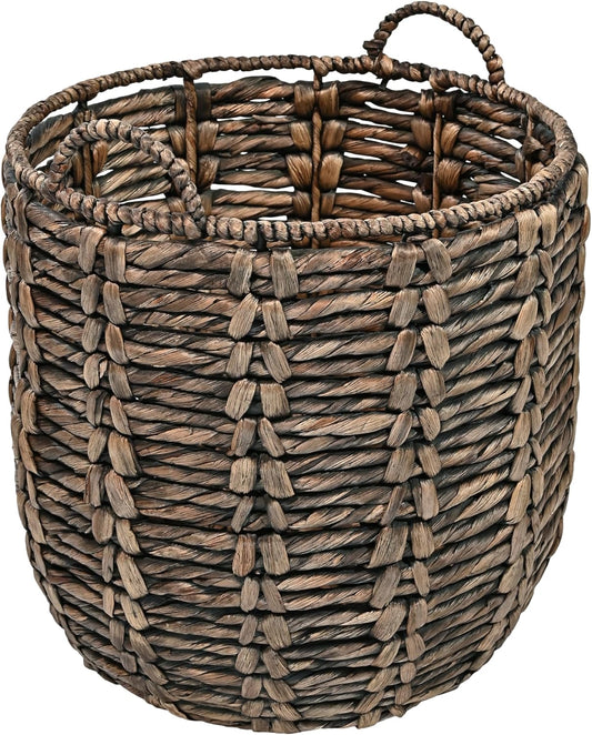 happimess BSK1003B Laurel 19.49" Bohemian Handwoven Abaca Hamper Basket with Handles,