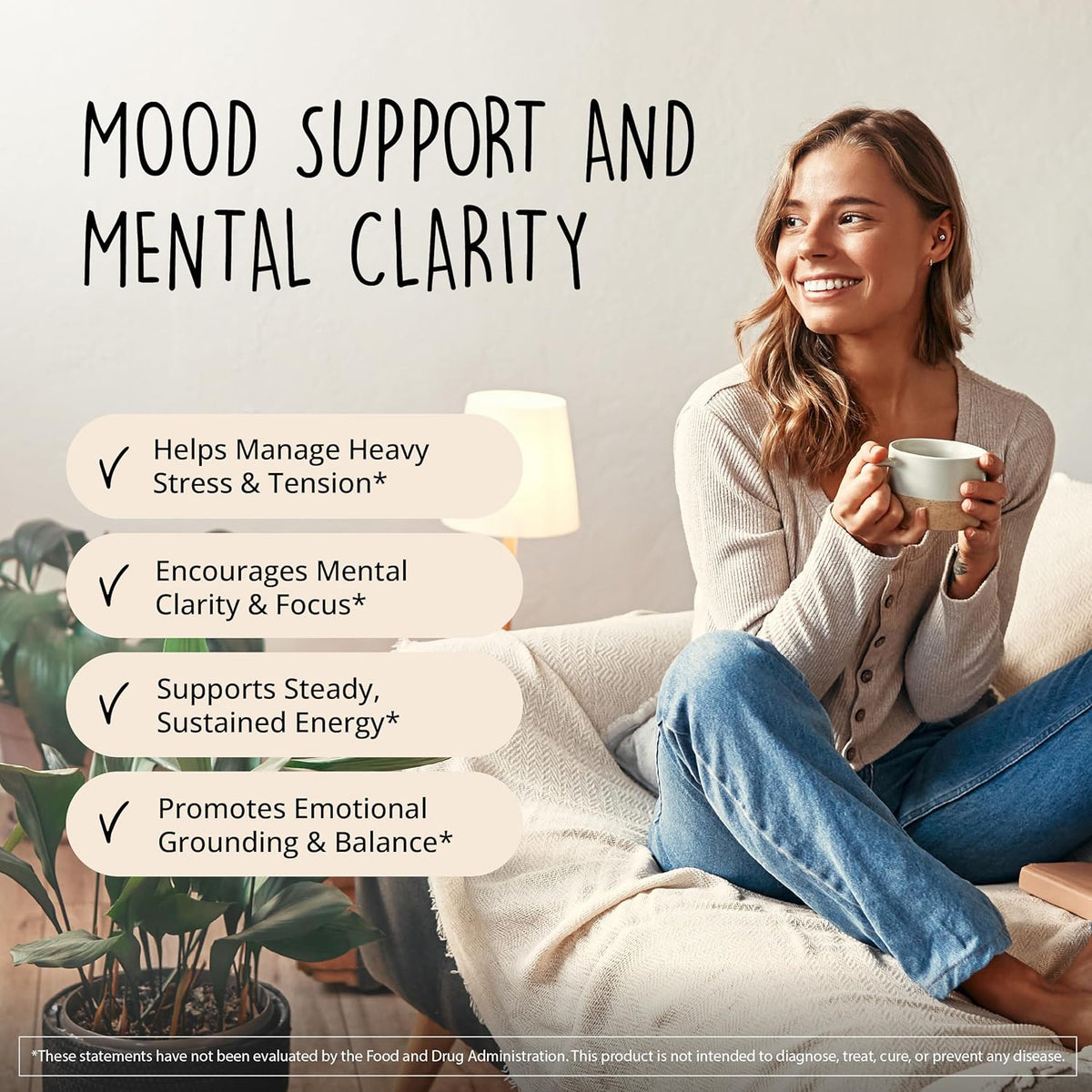 Joy-Filled Mood Support Supplement + St. John's Wort, Plant-Based, 60 Ct