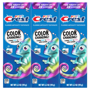 Suplement ​Crest Advanced Kid's Fluoride Toothpaste, Bubblegum Flavor, 4.2 oz, 3 Count, Color-Changing Anticavity Toothpaste - VelvetGlow USA
