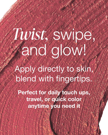 Mineral Fusion 3-in-1 Color Stick - Hydrating Tinted Cream Blush for Cheeks, Lip and Eye - Natural Multi Use Makeup (Berry Glow)