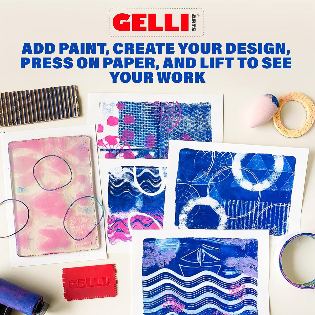 Gelli Arts 5 X 7 Printmaking Positioner Mini Placement Tool - Paper Positioning Tool Gel Printing Plate, Clear Acrylic Alignment Device, Art Gadget for Gel Printing