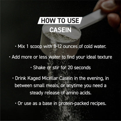 Kaged Premium Casein Protein Powder | Vanilla | Micellar Casein | Banned-Substance Free Supplement, Build Muscle, Recover Faster | Kasein | 28 Servings