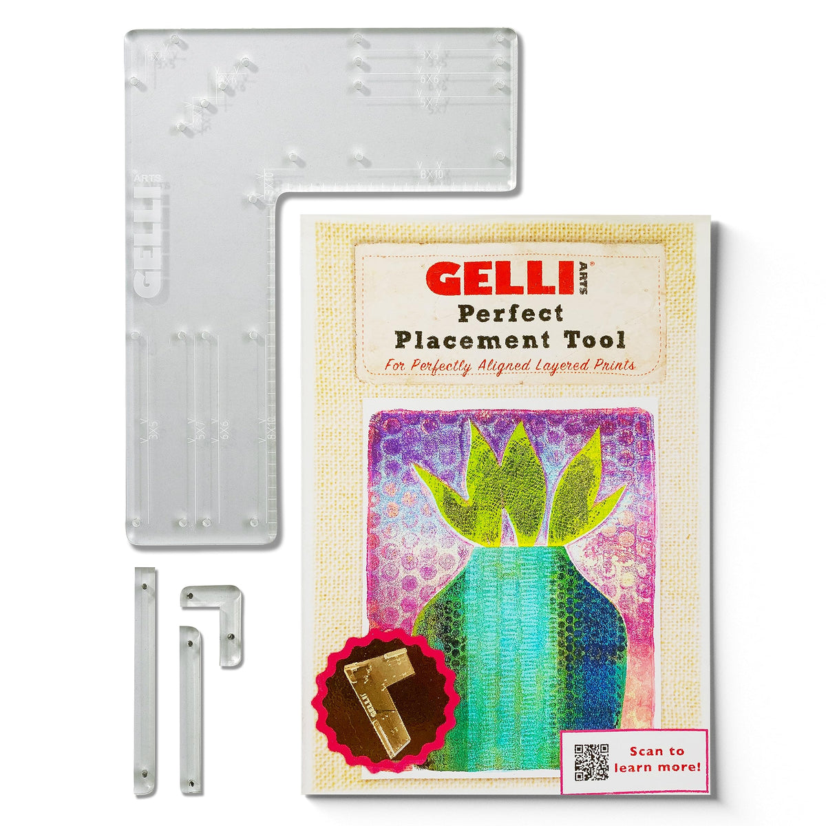 Gelli Arts 5 X 7 Printmaking Positioner Mini Placement Tool - Paper Positioning Tool Gel Printing Plate, Clear Acrylic Alignment Device, Art Gadget for Gel Printing