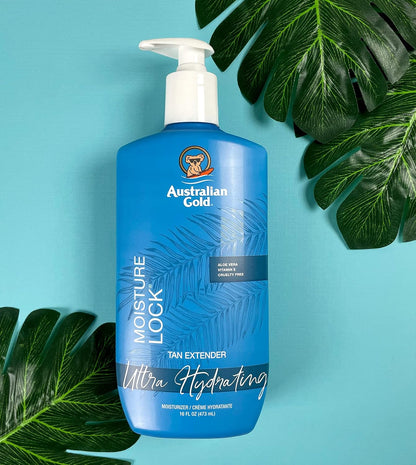 Australian Gold Moisturer Lock Tan Extender Lotion, Enriched with Vitamin E, Aloe Vera, 16 Fl Oz