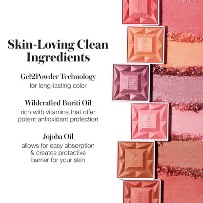 RMS Beauty Redimension Hydra Powder Blush - Hydrating Talc Free Blush for Cheeks - Luminous Shimmer Blush with Jojoba Oil - 0.15 oz