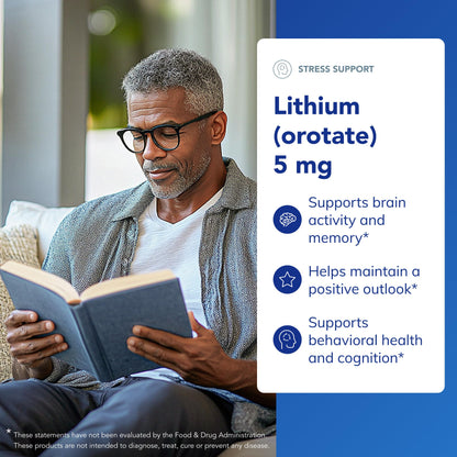Pure Encapsulations Lithium Orotate 5 mg - Brain Support Supplement - with N-Acetyl-L-Cysteine (NAC) for Memory & Brain Behavior*