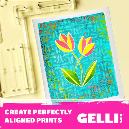 Gelli Arts 5 X 7 Printmaking Positioner Mini Placement Tool - Paper Positioning Tool Gel Printing Plate, Clear Acrylic Alignment Device, Art Gadget for Gel Printing