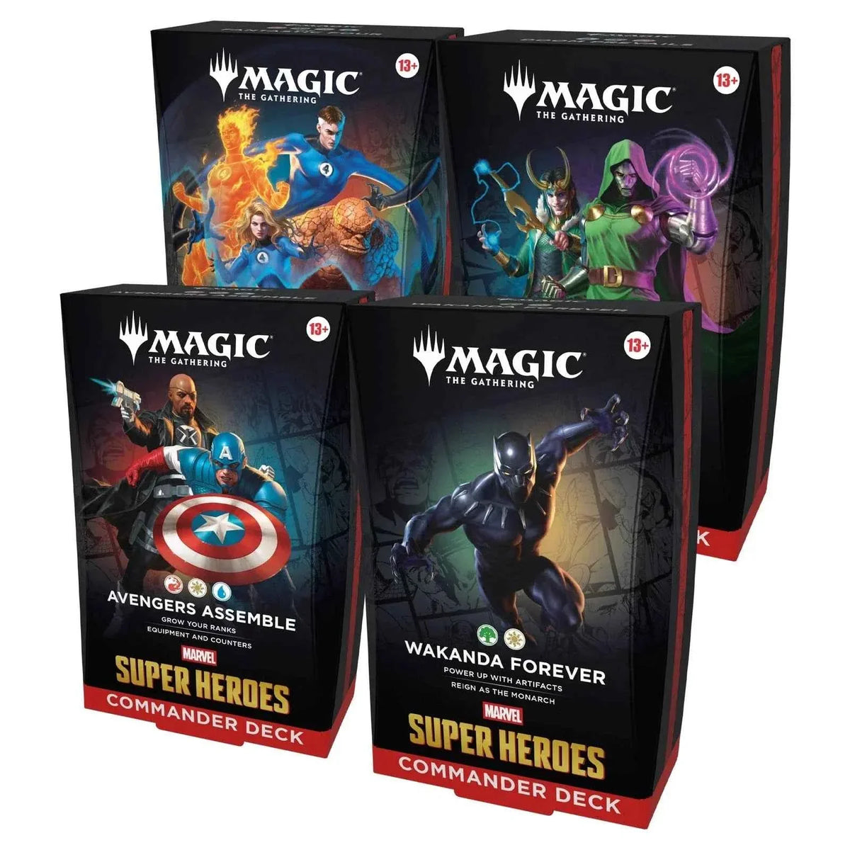 '-Set of 4- Commander Decks Marvel Super Heroes MSH MTG